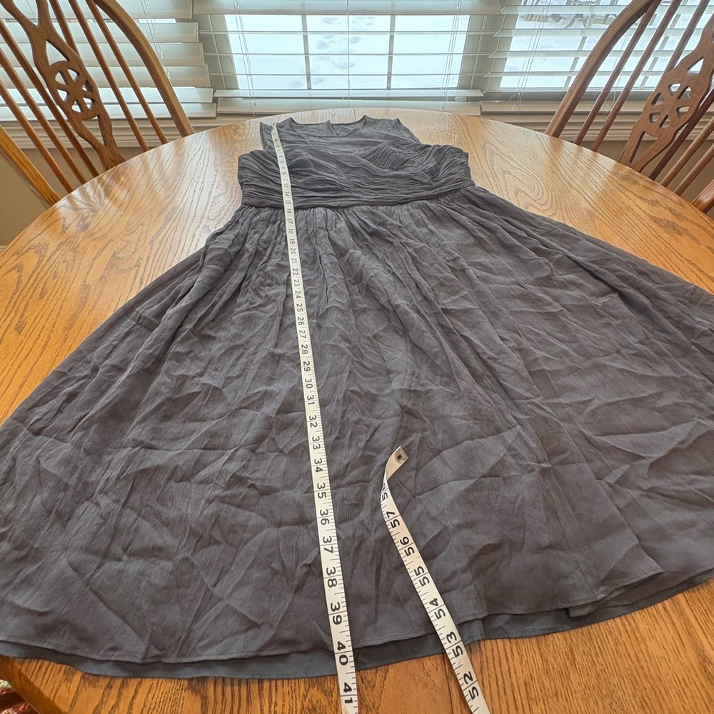 J. Crew Clara Silk Chiffon Coctail Party Dinner Dress in Gray - Picture 10 of 10